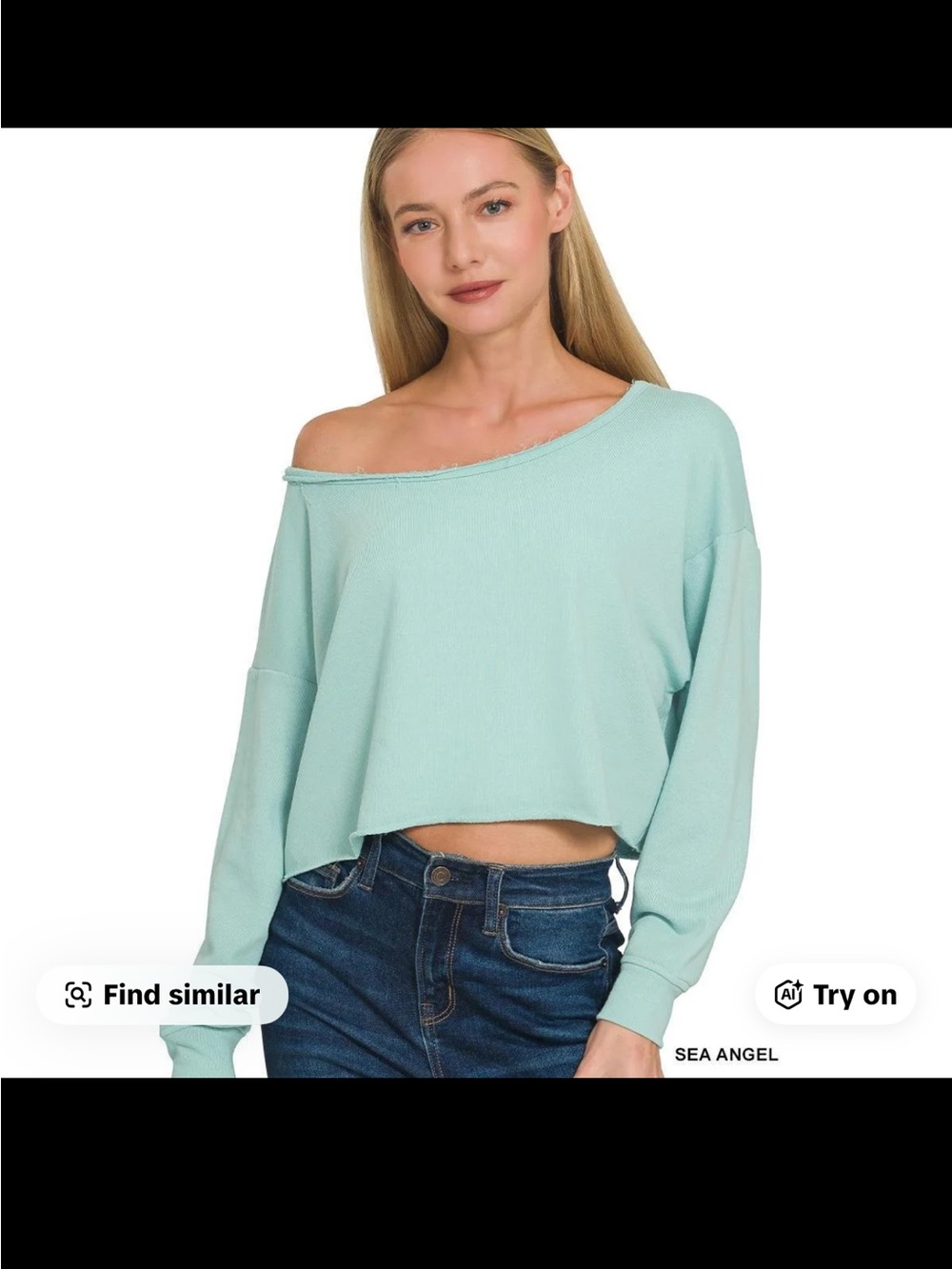 Zenana French Terry Boatneck Crop Top